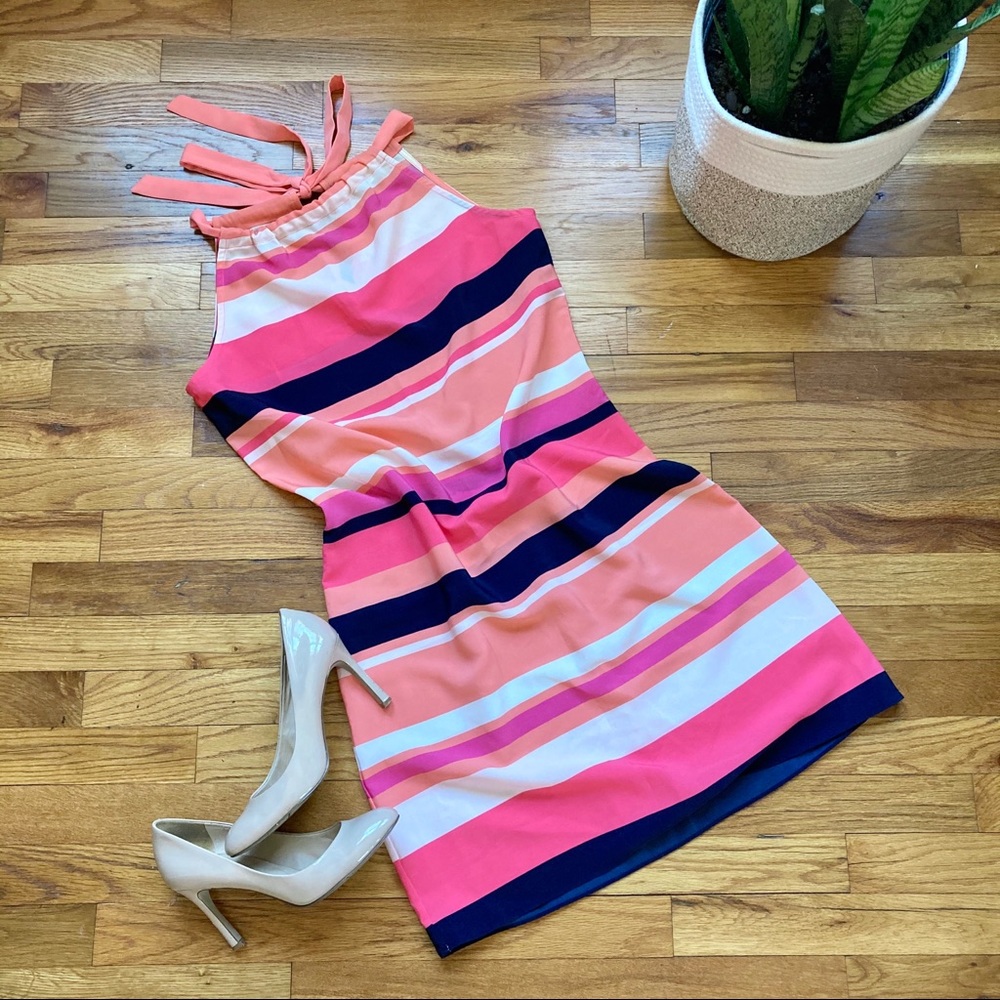Crown & Ivy Tie Neck Halter Shift Dress